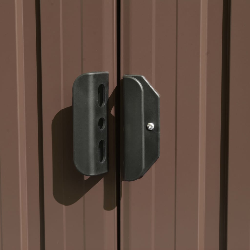 Garden shed 257x489x181 cm metal brown