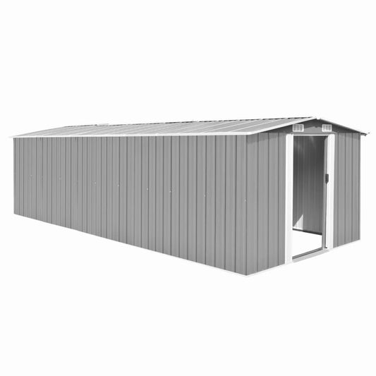 Garden shed 257x580x181 cm metal grey