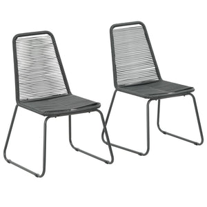 Outdoor chairs 2 pcs poly rattan black