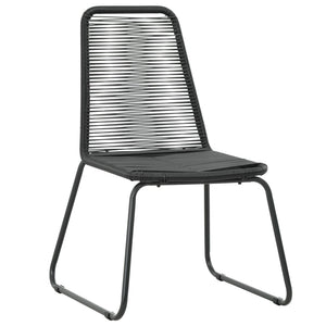 Outdoor chairs 2 pcs poly rattan black