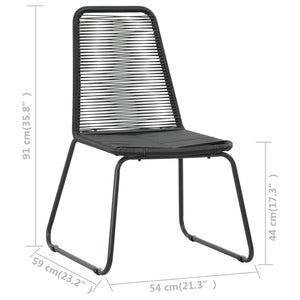 Outdoor chairs 2 pcs poly rattan black