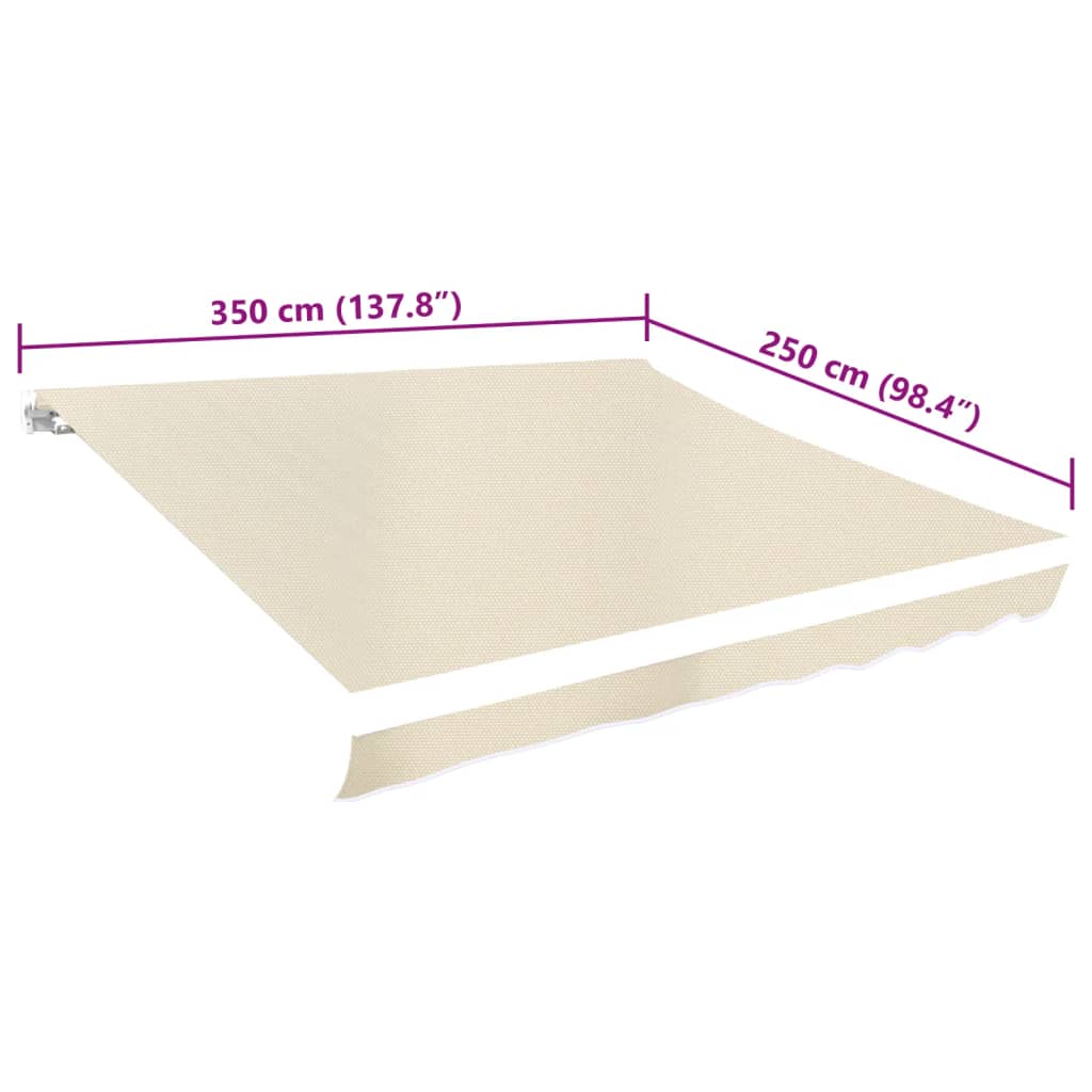 Awning fabric 350x250 cm cream white
