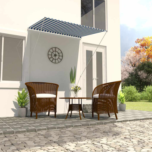 Retractable awning 150x150 cm blue and white
