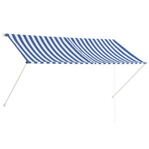 Retractable awning 250x150 cm blue and white