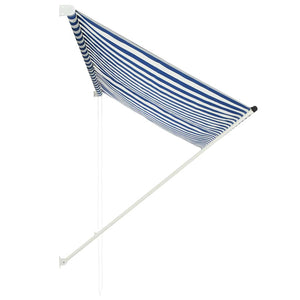 Retractable awning 250x150 cm blue and white