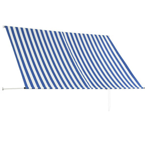 Retractable awning 250x150 cm blue and white