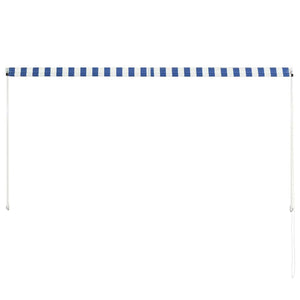 Retractable awning 250x150 cm blue and white