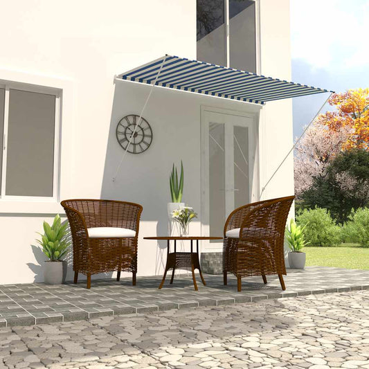 Retractable awning 250x150 cm blue and white