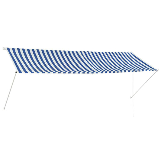Retractable awning 350x150 cm blue and white