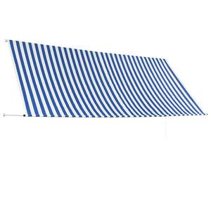 Retractable awning 350x150 cm blue and white