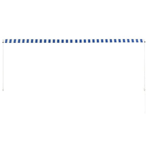Retractable awning 350x150 cm blue and white