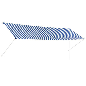 Retractable awning 400x150 cm blue and white