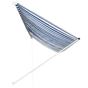 Retractable awning 400x150 cm blue and white