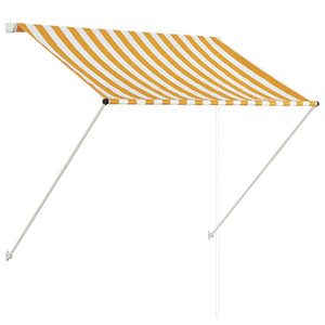 Retractable awning 150x150 cm yellow and white
