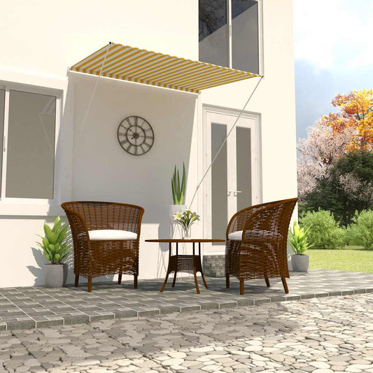 Retractable awning 150x150 cm yellow and white