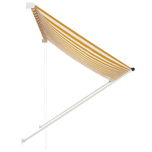 Retractable awning 200x150 cm yellow and white