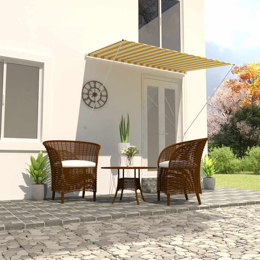 Retractable awning 200x150 cm yellow and white
