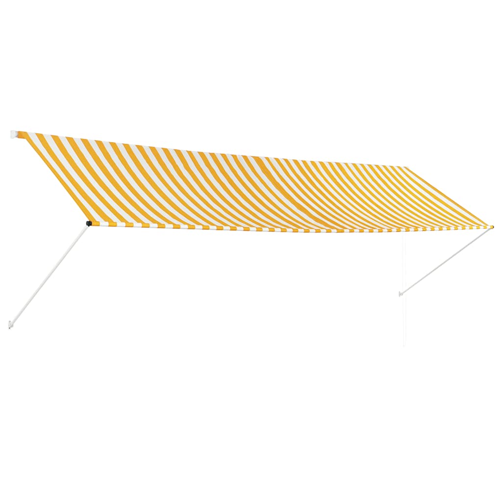 Retractable awning 400x150 cm yellow and white