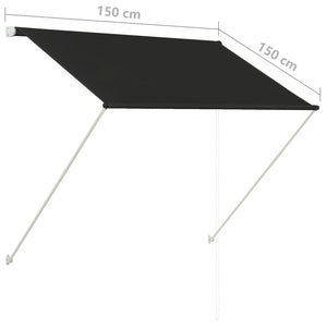 Retractable awning 150 x 150 cm anthracite