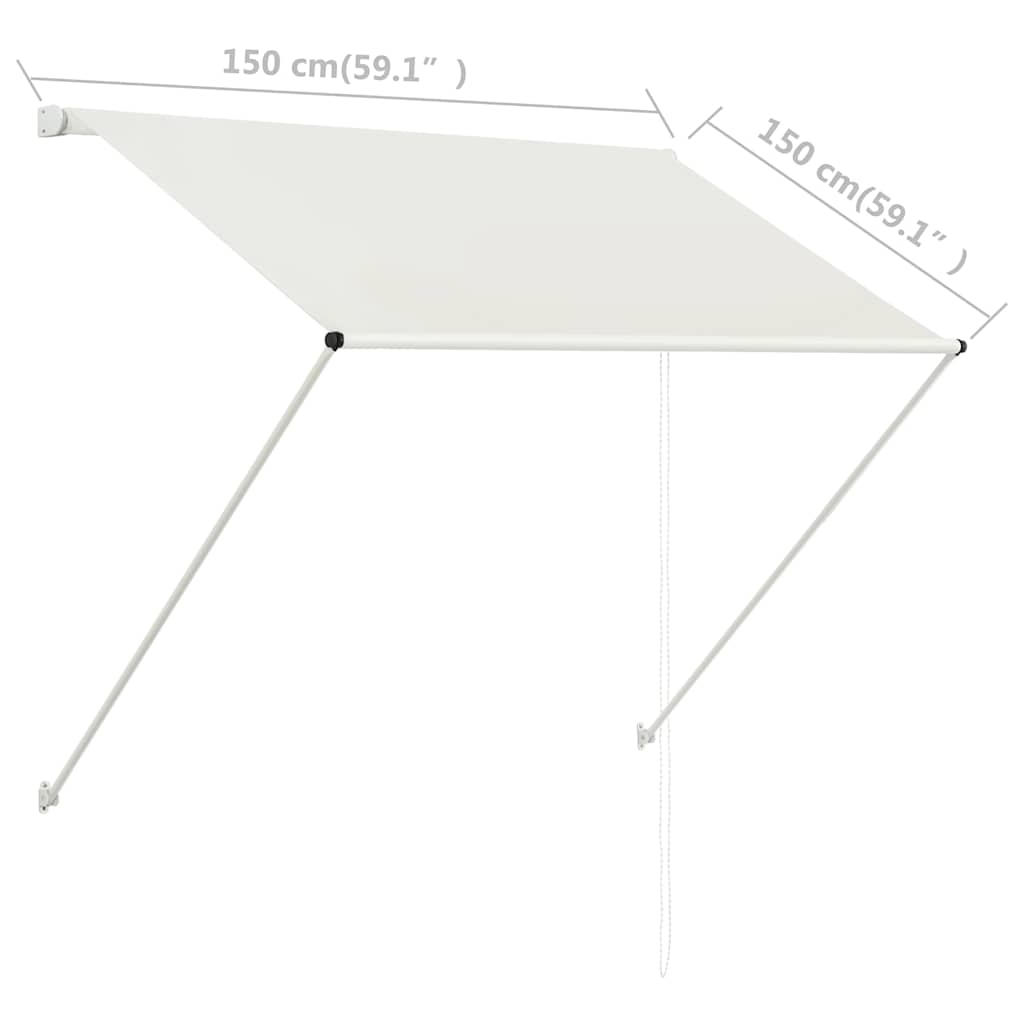 Retractable awning 150x150 cm cream white