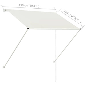 Retractable awning 150x150 cm cream white