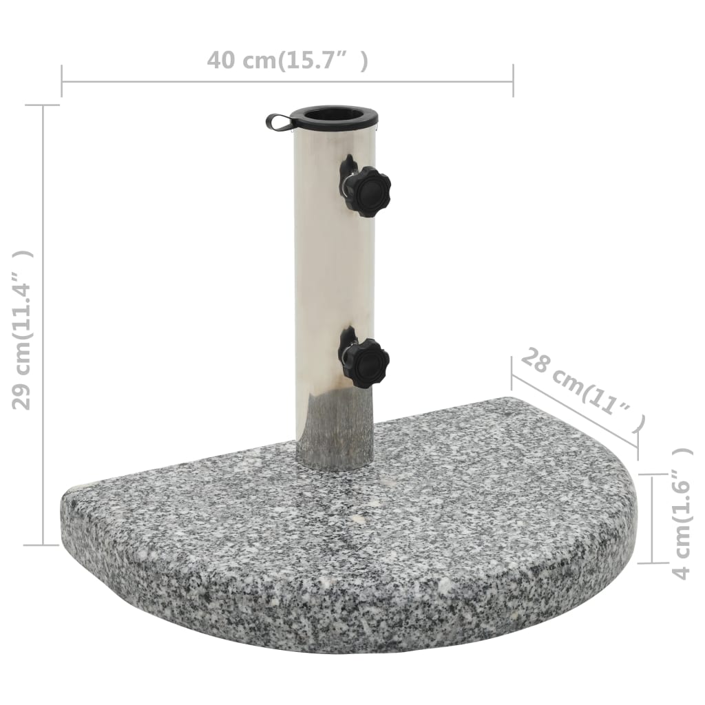 Parasol base granite 10 kg curved grey