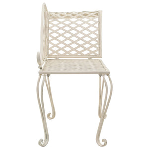 Garden chaise longue 128 cm metal antique white