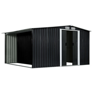 Garden shed with sliding doors anthracite 329.5x312x178 cm steel