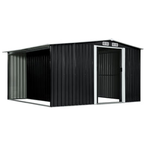 Garden shed with sliding doors anthracite 329.5x312x178 cm steel