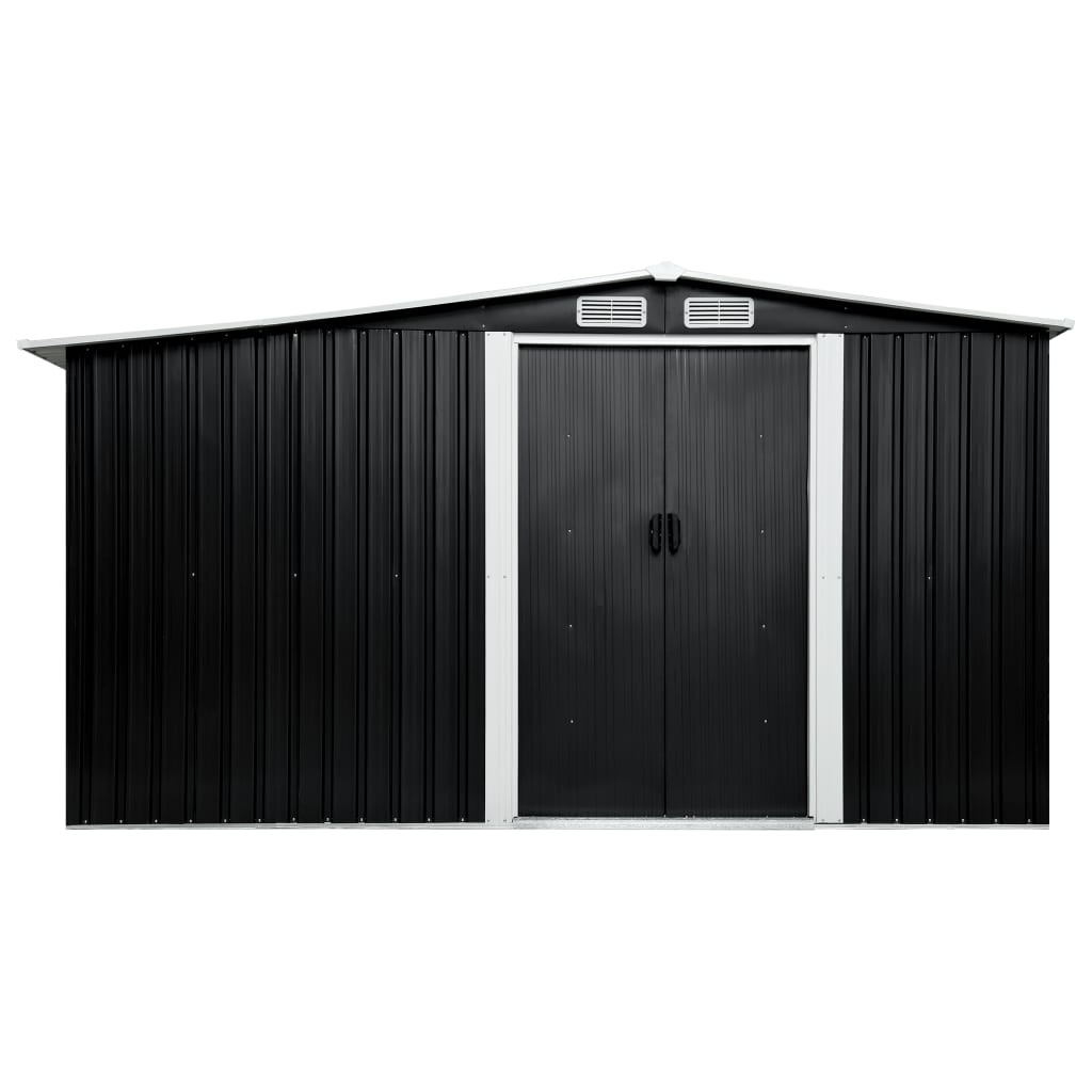 Garden shed with sliding doors anthracite 329.5x312x178 cm steel