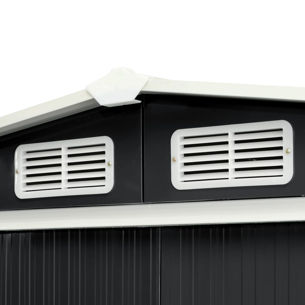 Garden shed with sliding doors anthracite 329.5x312x178 cm steel