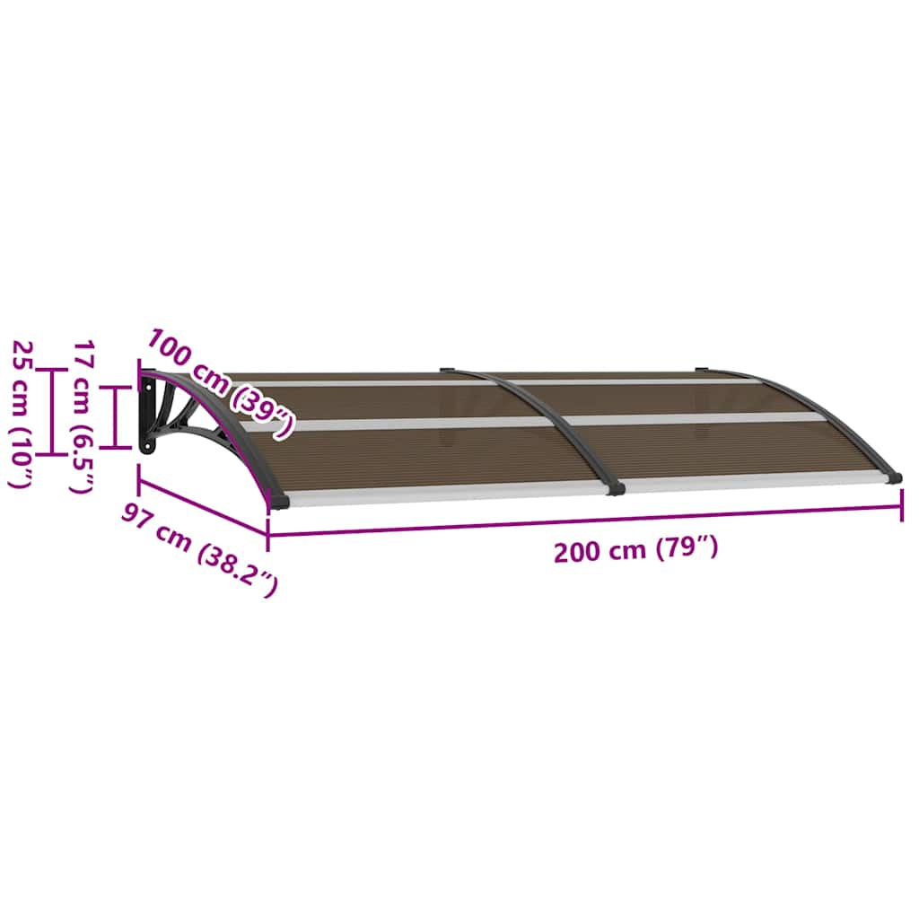Screen roof black 200x100 cm PC