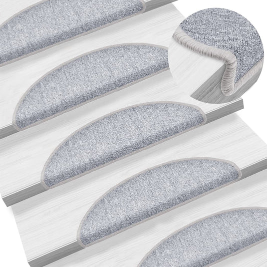 Stair mats light gray 15 pcs 56x17x3 cm