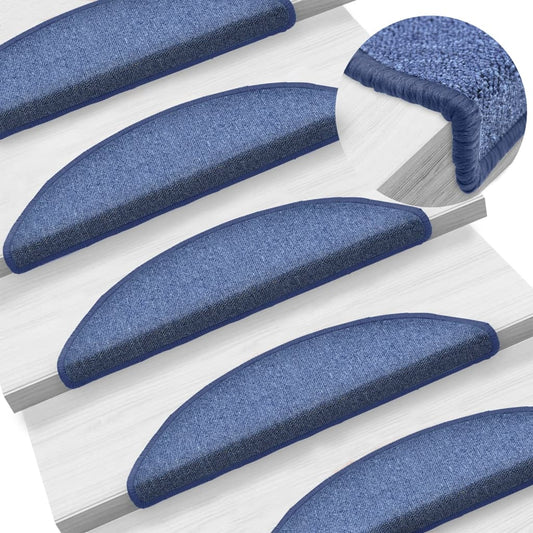 Stair mats blue 15 pcs 56x17x3 cm