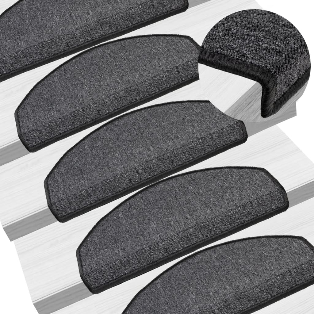 Stair mat anthracite 15 pcs 65x24x4 cm