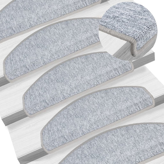 Stair mats light gray 15 pcs 65x24x4 cm