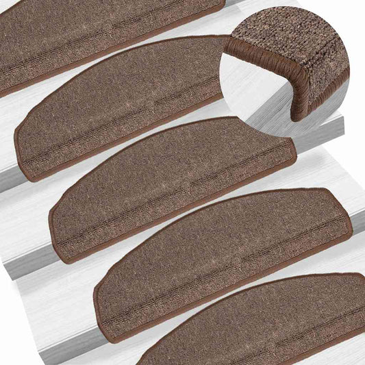 Stair mats coffee brown 15 pcs 65x24x4 cm