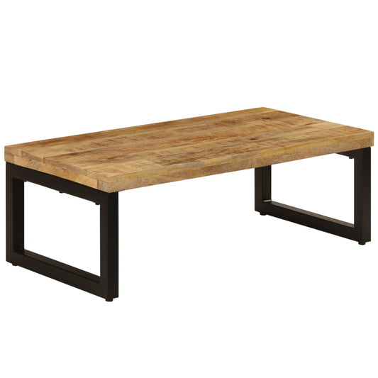 Coffee table 100x50x35 cm solid mango wood and steel