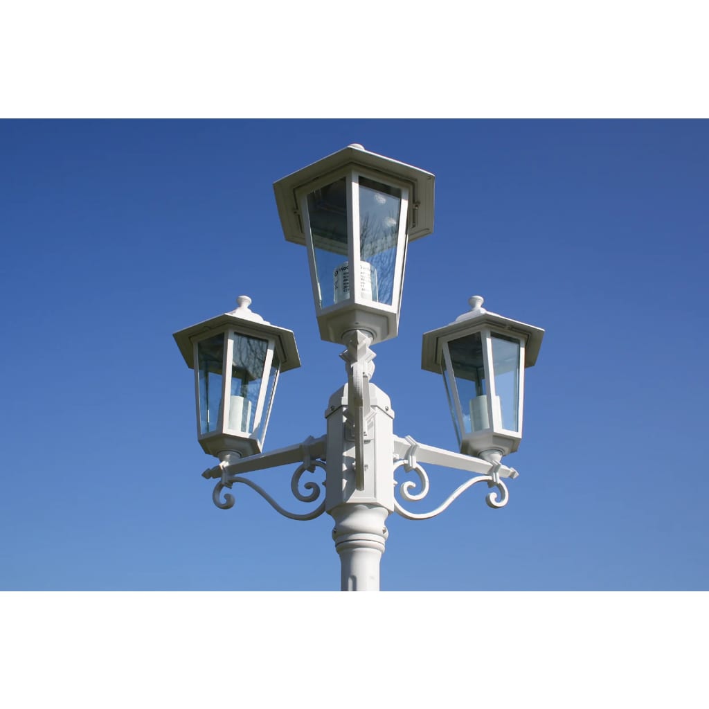 3-arm Kingston garden light posts 215 cm White