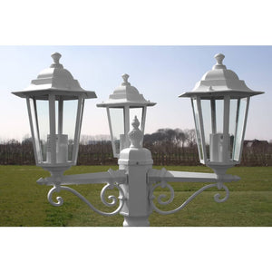 3-arm Kingston garden light posts 215 cm White