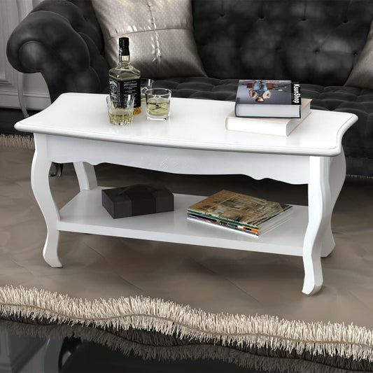 Coffee table 2 levels MDF white