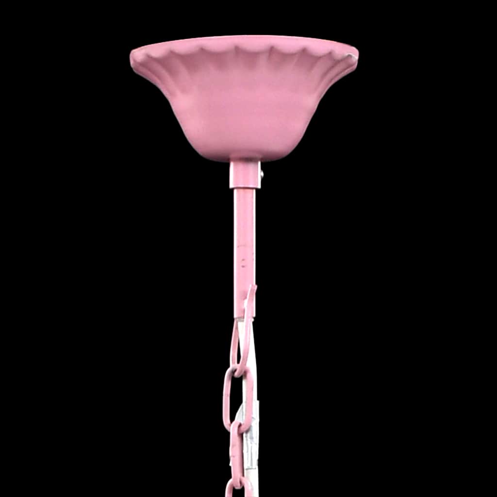 Crystal chandelier 5 bulbs pink