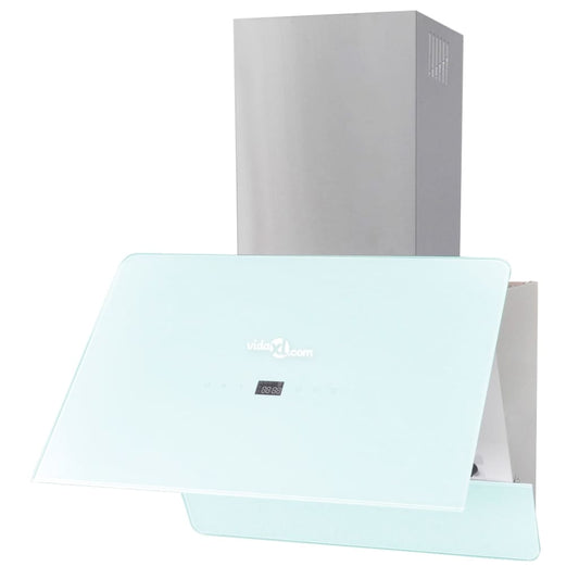 Kitchen hood tempered glass white 600 mm