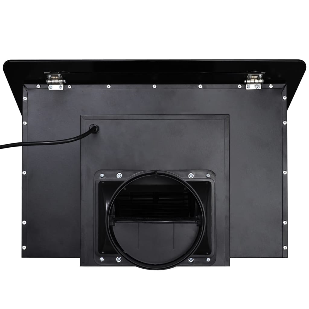 Kitchen hood with black tempered glass screen 600 mm