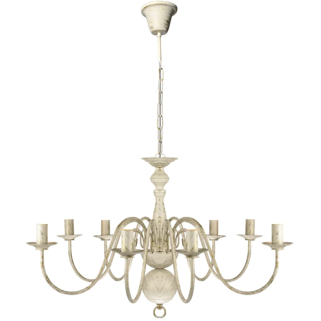 Antique chandelier 8 x E14 light bulbs white