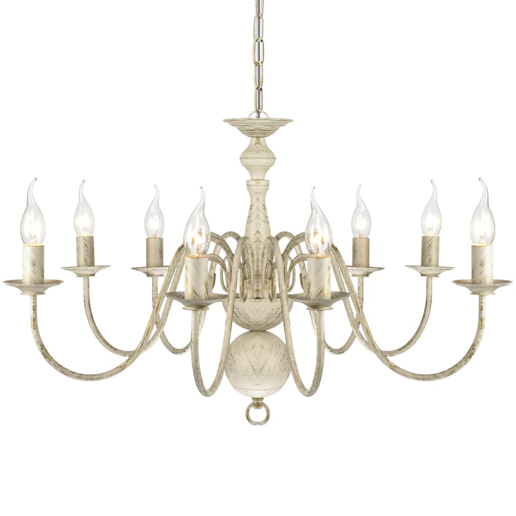 Antique chandelier 8 x E14 light bulbs white