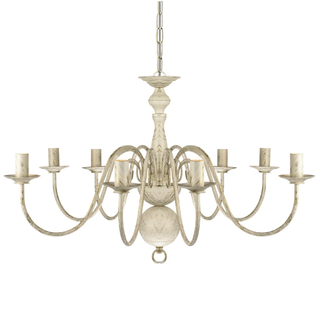 Antique chandelier 8 x E14 light bulbs white
