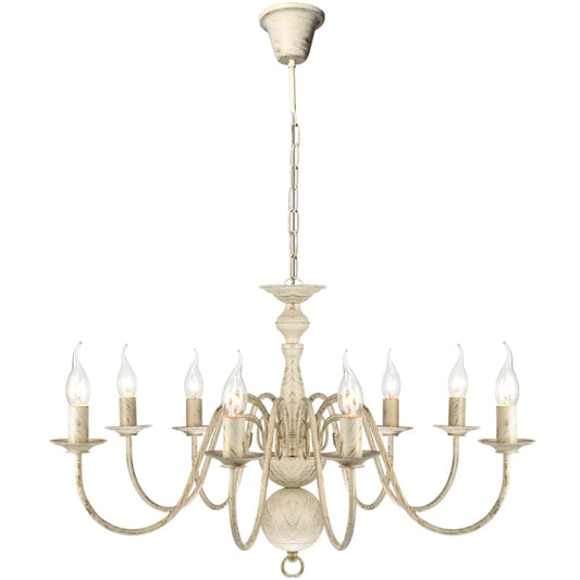 Antique chandelier 8 x E14 light bulbs white