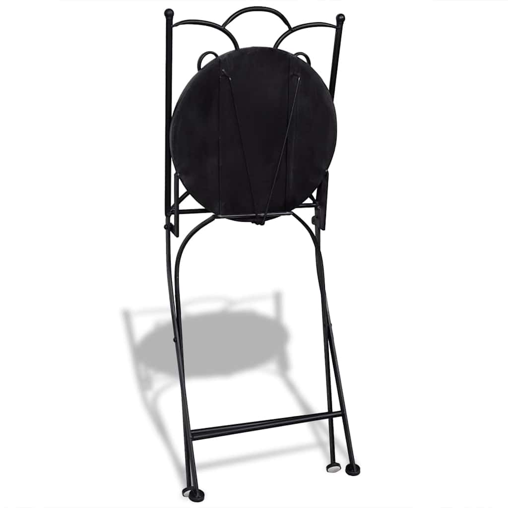 Folding bistro chairs 2 pcs ceramic terracotta and white