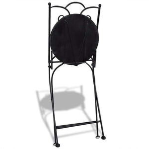 Folding bistro chairs 2 pcs ceramic terracotta and white